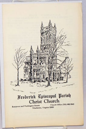 Cat.No: 252044 Frederick Episcopal Parish Christ Church [program]. Jeffrey Charles Somers
