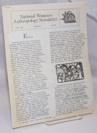 Cat.No: 252149 National women's anthropology newsletter; Vol. 3 No. 4, July 1979. Roberta...