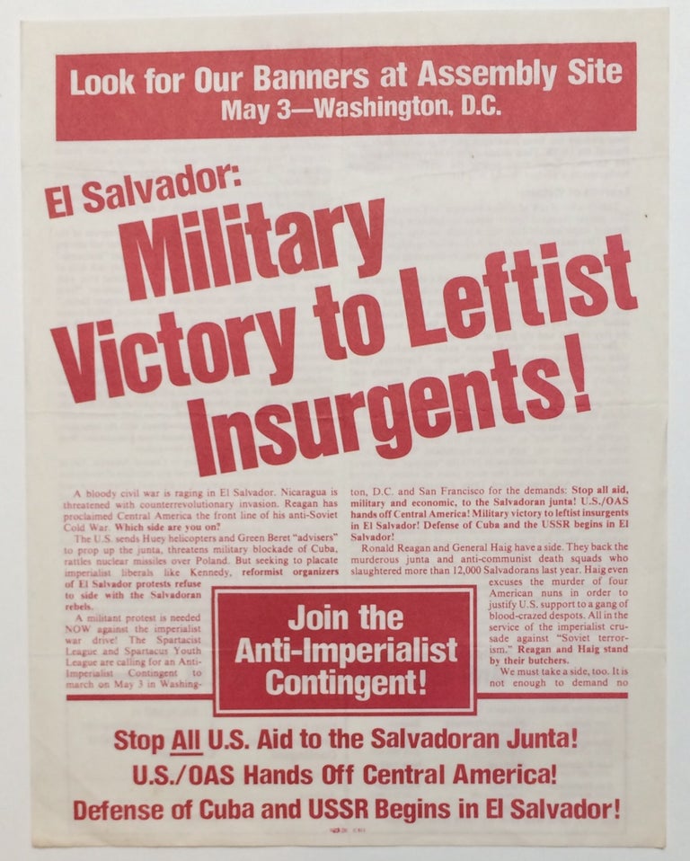 Cat.No: 252360 El Salvador: military victory to leftist insurgents! [handbill]