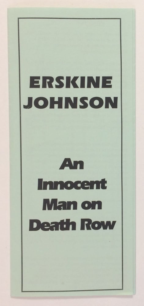 Cat.No: 252390 Erskine Johnson: an innocent man on death row. Erskine Johnson.