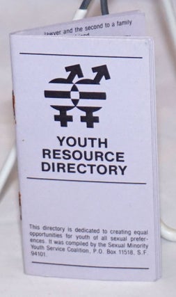Cat.No: 252625 Youth Resource Directory. Sexualy Minority Youth Service Coalition