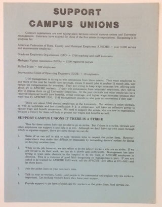 Cat.No: 252961 Support campus unions [handbill