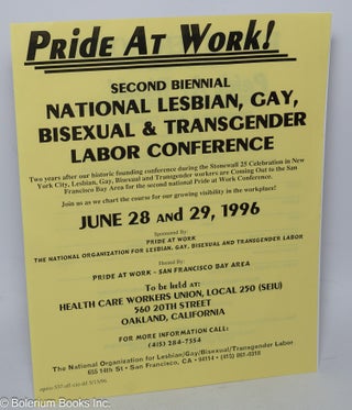Cat.No: 252969 Pride at Work! Second biennial National Lesbian, Gay, Bisexual &...