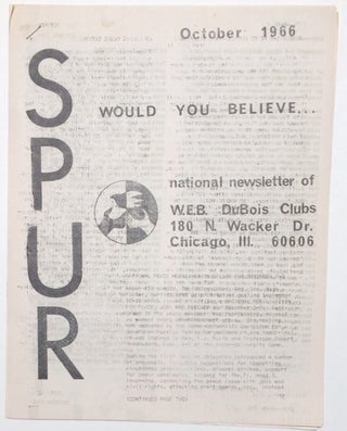 Cat.No: 253063 Spur. National newsletter of W.E.B. DuBois Clubs (October 1966