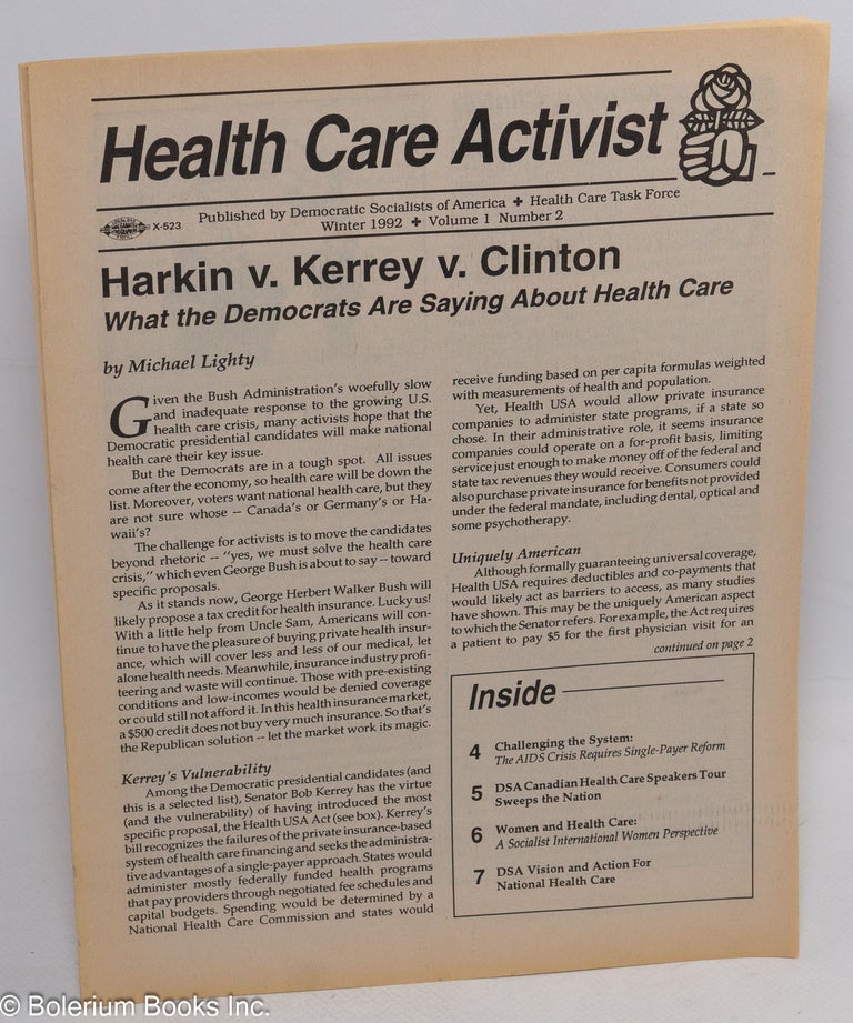 Cat.No: 253269 Health Care Activist: Volume 1, Number 2, Winter 1992. Ginny Coughlin.