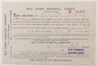 Cat.No: 253449 Old Town Hospital Ticket
