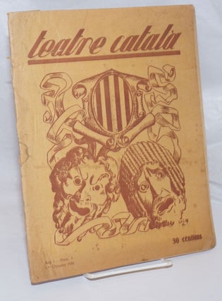 Cat.No: 253564 Teatre Catala, Revista Setmanal Il-lustrada. Any I - Num. 1 - 1,er...