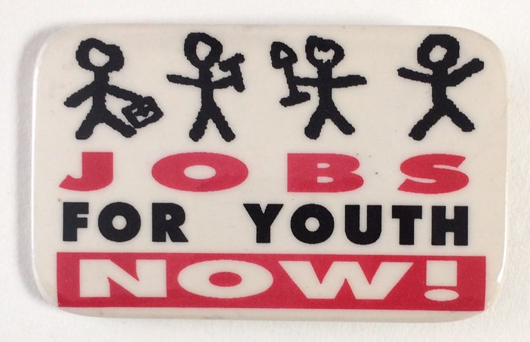 Cat.No: 253571 Jobs for youth now! [pinback button]