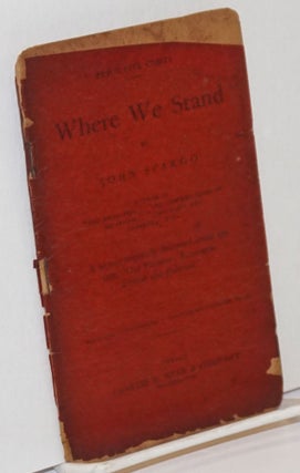 Cat.No: 253707 Where we stand; A lecture, originally delivered under the title: "Our...