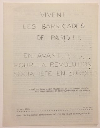 Cat.No: 253813 Vivent les barricades de Paris! En avant pour le révolution socialiste en...