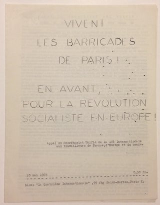Cat.No: 253813 Vivent les barricades de Paris! En avant pour le révolution socialiste en...
