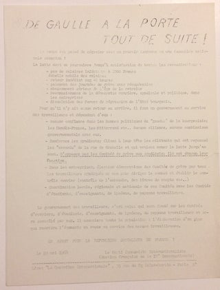 Cat.No: 253816 De Gaulle a la porte toute de suite! [handbill