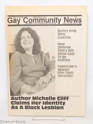 Cat.No: 253835 GCN: Gay Community News; the weekly for lesbians and gay males; vol. 8,...