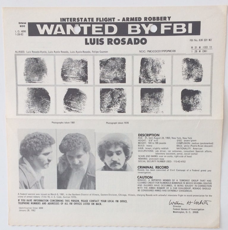 Cat.No: 253886 Wanted by FBI: Luis Rosado