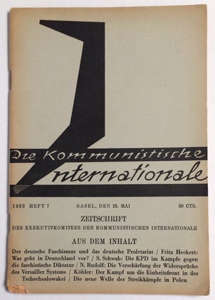 Cat.No: 254038 Die Kommunistische Internationale (15 Mai, 1933). Communist International