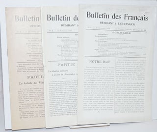 Cat.No: 254091 Bulletin des Francais Residant a l'Etranger. No 1. - 1er Novembre 1914 /...