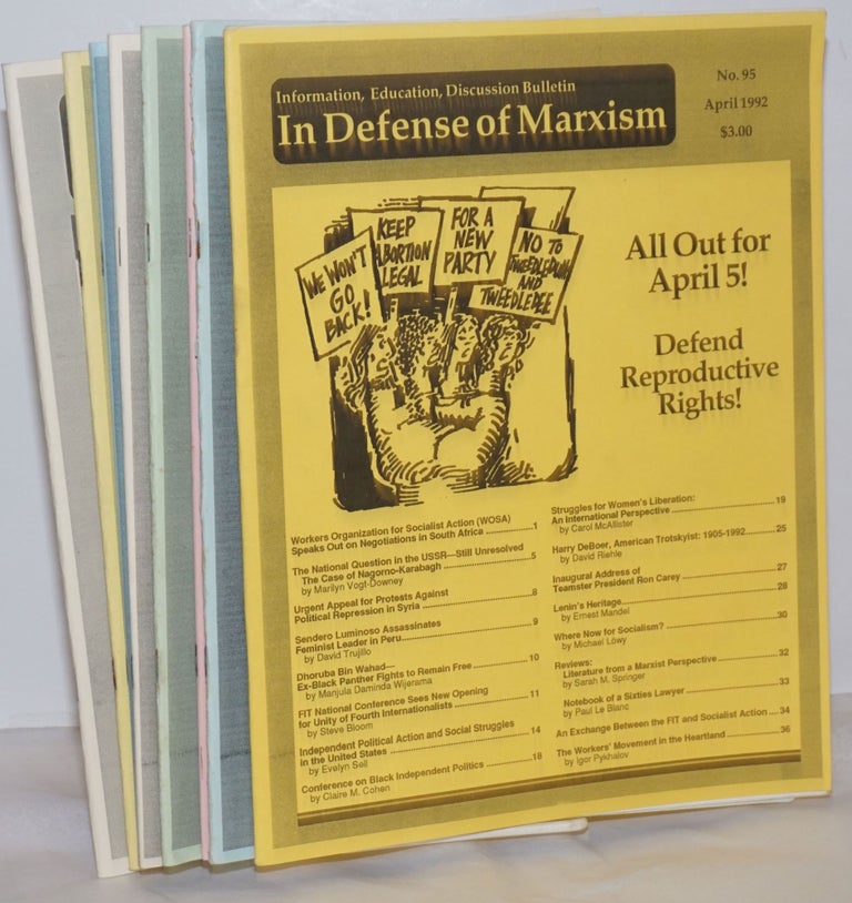 Cat.No: 254207 Bulletin in defense of Marxism [10 issues]. Paul Le Blanc, Editorial Board, Jean Tussey, Rita Shaw, Evelyn Sell, George Saunders, Bill Onasch, Sarah Lovell, R. L. Huebner, Steve Bloom, and.