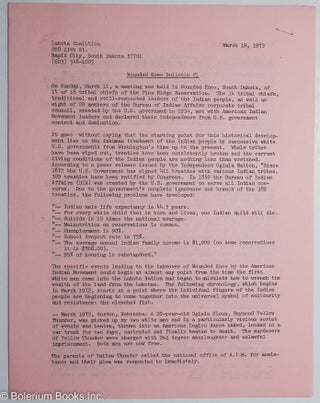 Cat.No: 254246 Wounded Knee Bulletin #1. March 19, 1973