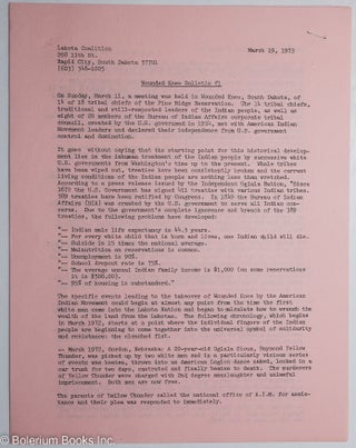 Cat.No: 254246 Wounded Knee Bulletin #1. March 19, 1973