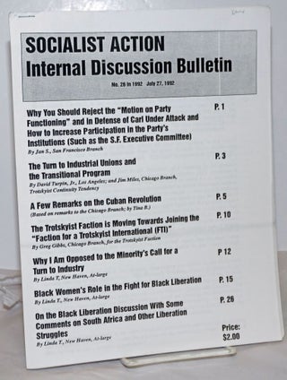 Cat.No: 254577 Socialist Action Internal Discussion Bulletin. [No. 26 in 1992]. Socialist...