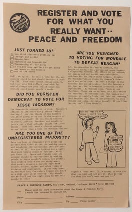 Cat.No: 254631 Register and vote for what you really want - Peace and Freedom [handbill]....