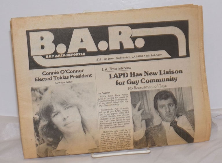 Cat.No: 254738 B.A.R. Bay Area Reporter: vol. 11, #2, January 15, 1981; LAPD Has New Liason for Gay Community. Paul F. Lorch, Harry Britt Wayne Friday, John F. Karr.