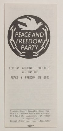Cat.No: 254935 For an authentic socialist alternative: Peace and Freedom in 1980. Peace,...