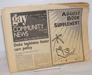 Cat.No: 255005 GCN: Gay Community News; the weekly for lesbians and gay males; vol. 16,...