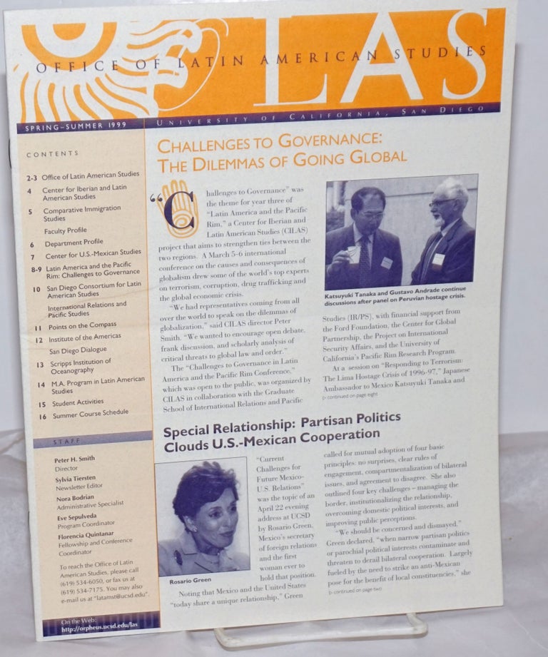 Cat.No: 255142 OLAS: Office of Latin American Studies newsletter: Spring-Summer 1999; Challenges to Govenrnance: the dilemmas of going global