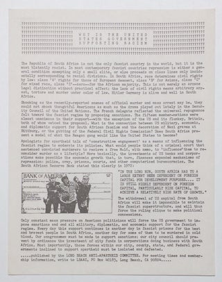 Cat.No: 255207 Why is the United States government supporting racism? [handbill