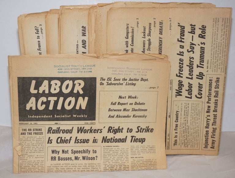 Cat.No: 255212 Labor Action [23 issues] 1951 Independent Socialist Weekly. Mary Bell Max Shachtman, eds, Hal Draper.