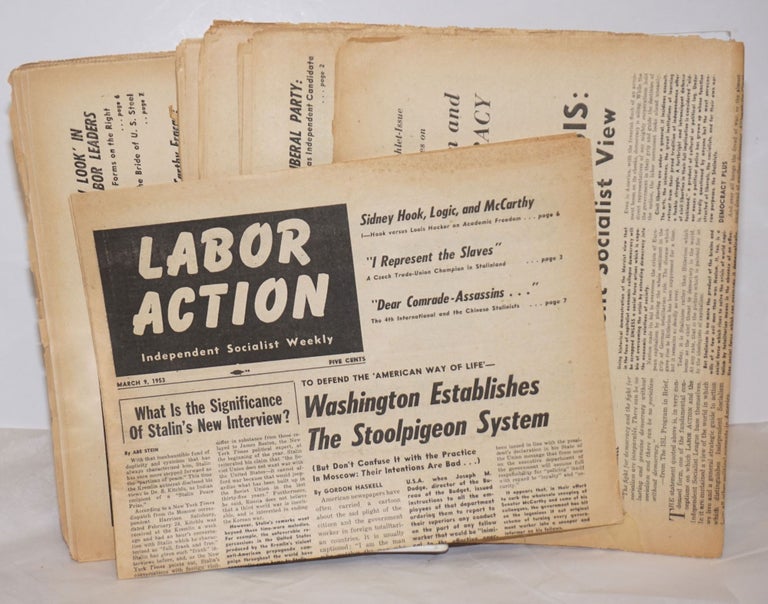 Cat.No: 255218 Labor Action [8 issues] 1953 Independent Socialist Weekly. Mary Bell Max Shachtman, eds, Hal Draper, Gordon Haskell.