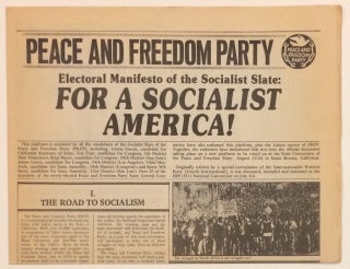 Cat.No: 255224 Electoral manifesto of the Socialist Slate: For a Socialist America!