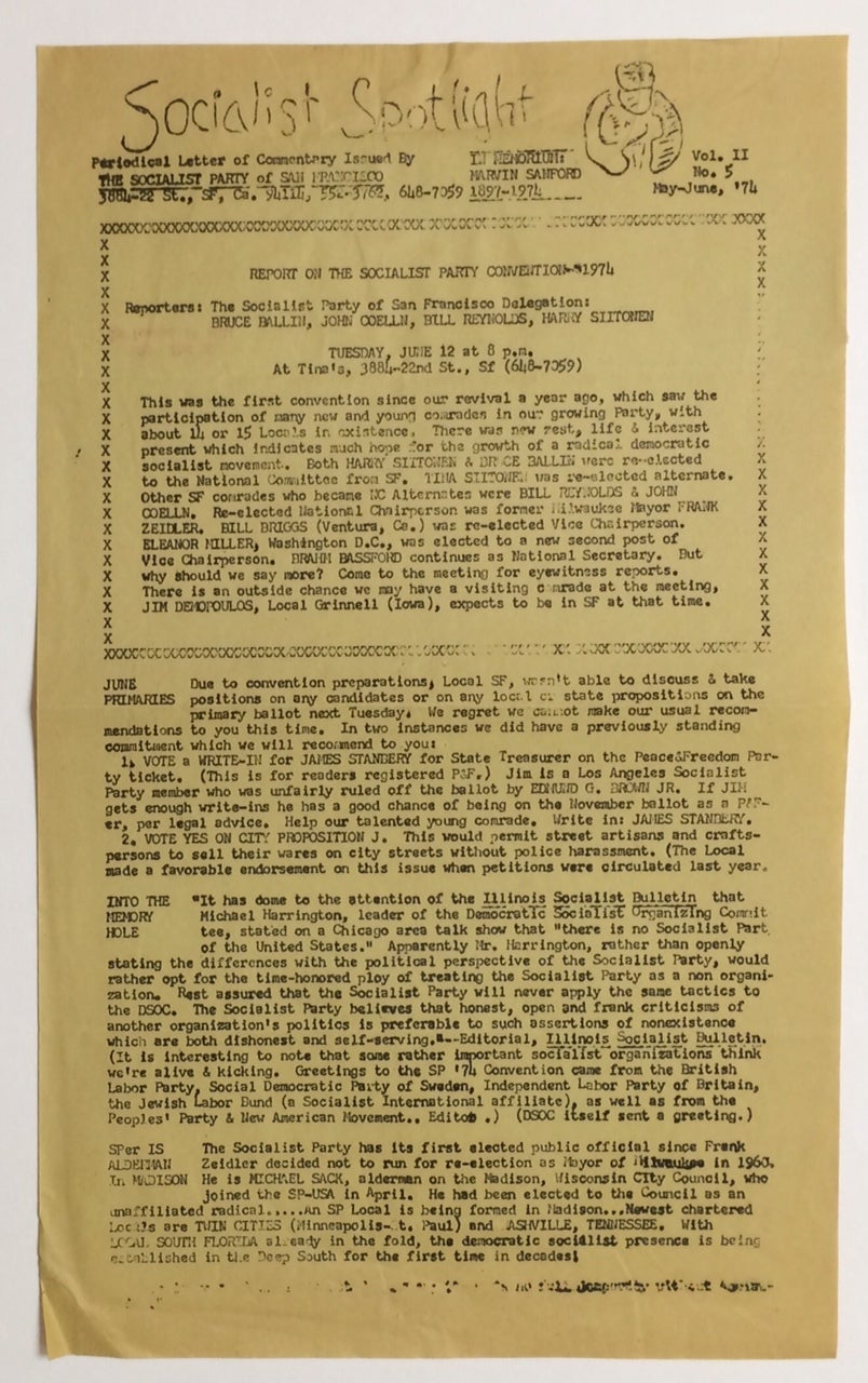 Socialist spotlight: periodical letter of commentary. Vol. II, no. 5 ...