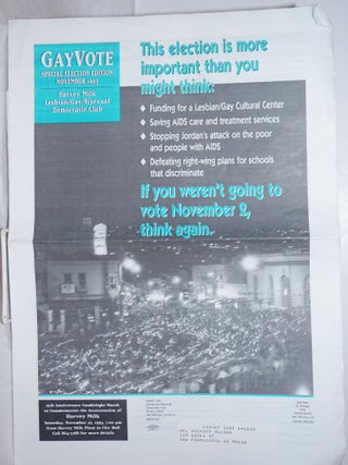 Cat.No: 255988 Gay Vote: special election edition, November 1993. Ken Bukowski, Jim...