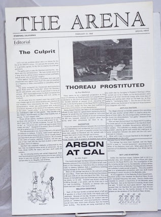 Cat.No: 256213 The Arena: vol. 1, Special Issue February 21, 1968: Thoreau Prostituted....