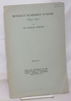 Cat.No: 256250 Benedict Humphrey Sumner, 1893-1951. From the Proceedings of the British...