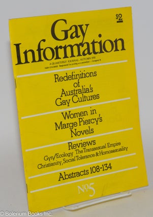 Cat.No: 256514 Gay Information: a quarterly journal; #5, Autumn 1981; Redefinitions of...