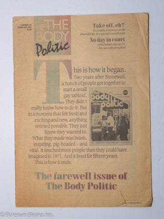 Cat.No: 256796 The Body Politic: a magazine for lesbian/gay liberation; #135, February,...