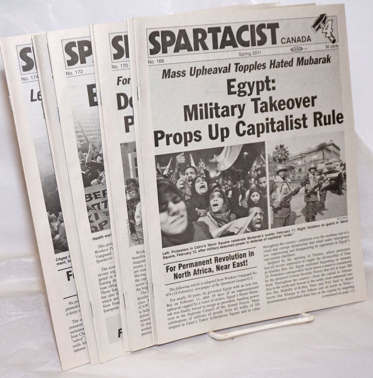 Cat.No: 256812 Spartacist Canada, newspaper of the Trotskyist League, Canadian sympathizing section of the International Communist League (Fourth International) Spring, 2001, No. 168 through Fall, 2012, No. 174 7 issues. Trotskyist League.