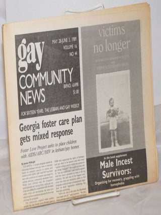 Cat.No: 256907 GCN: Gay Community News; the weekly for lesbians and gay males; vol. 16,...