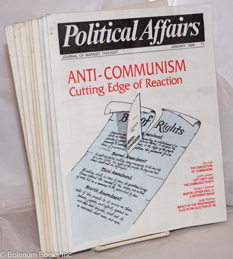 Cat.No: 256979 Political affairs, theoretical journal of the Communist Party, USA. Vol. 68, no. 1, January, 1989 nos. 9 & 10, Sep-Dec, 1989. Gus Hall, ed.