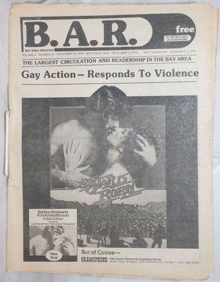 Cat.No: 257032 B.A.R. Bay Area Reporter: vol. 6, #24, November 24, 1976; Gay Action -...