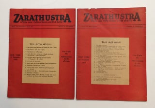 Cat.No: 257055 Zarathustra. Vol. 1, nos. 3 and 6 (two issues, Sept. 15 and Dec. 15,...
