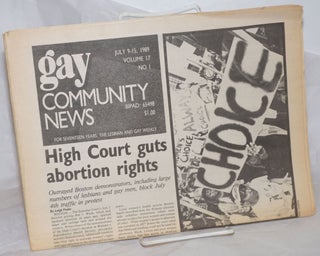 Cat.No: 257365 GCN: Gay Community News; the weekly for lesbians and gay males; vol. 17,...