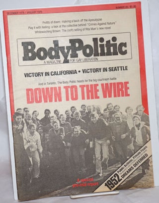 Cat.No: 257616 The Body Politic: a magazine for gay liberation; #49, December...