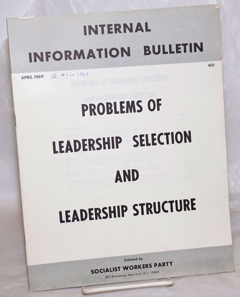 Cat.No: 257637 Internal Information Bulletin, Apr 1969,