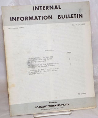 Cat.No: 257639 Internal Information Bulletin, Sep 1969