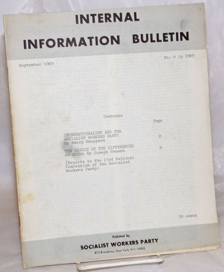 Cat.No: 257639 Internal Information Bulletin, Sep 1969,