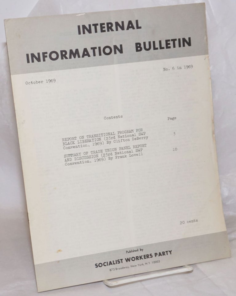 Cat.No: 257647 Internal Information Bulletin, Oct 1969,